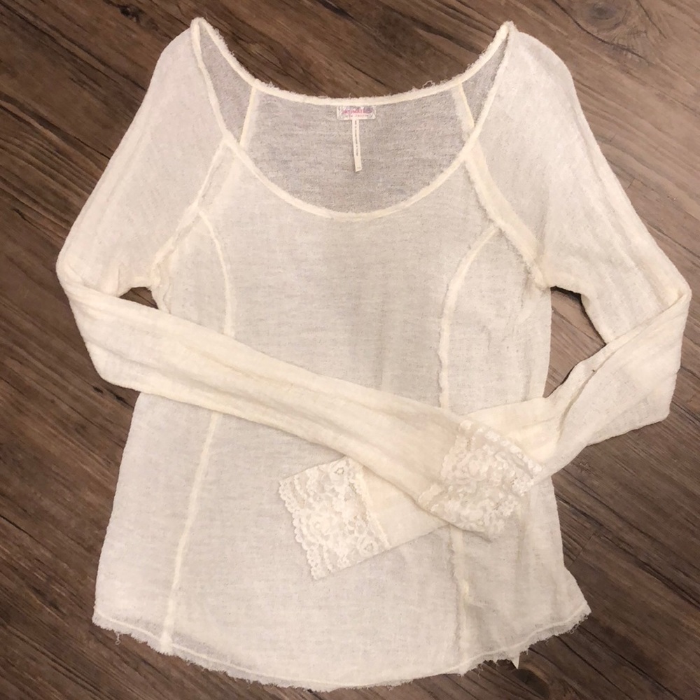 Free People White Long Sleeve